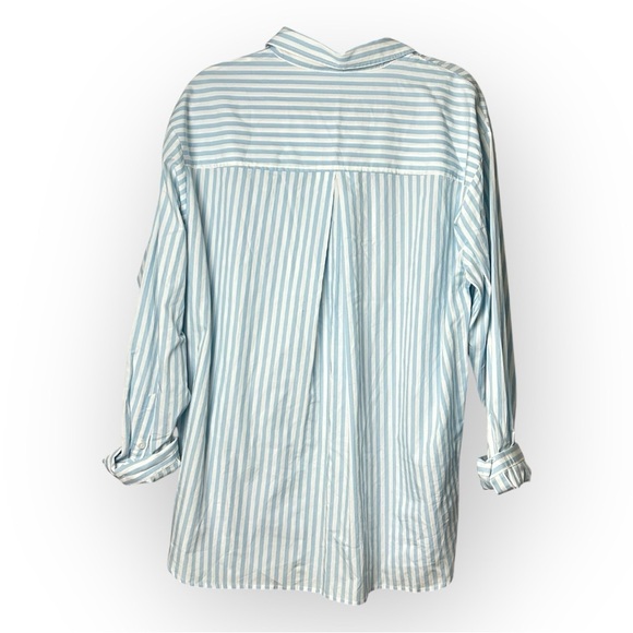 RW&CO Blue & White Stripe Dress Shirt L - Picture 2 of 6